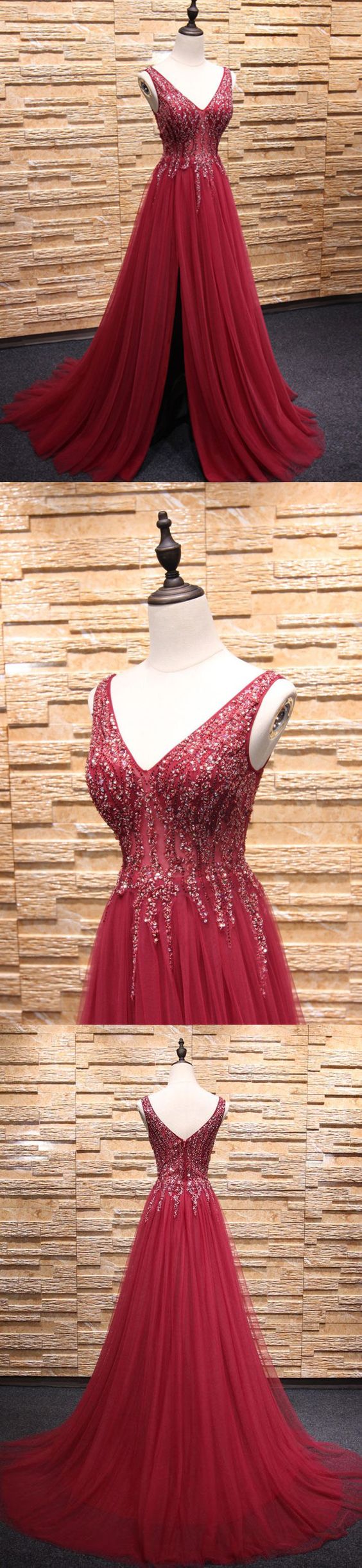 A-line Straps Floor-length Sleeveless Tulle Prom Dress/evening Dress,pd 257