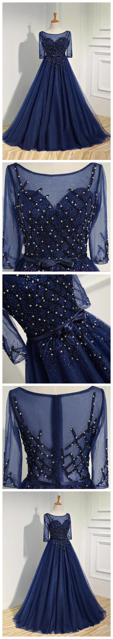 Prom Dresses A Line,prom Dresses Long,prom Dresses With Sleeves,gorgeous Prom Dresses,prom Dresses Navy,pd 267