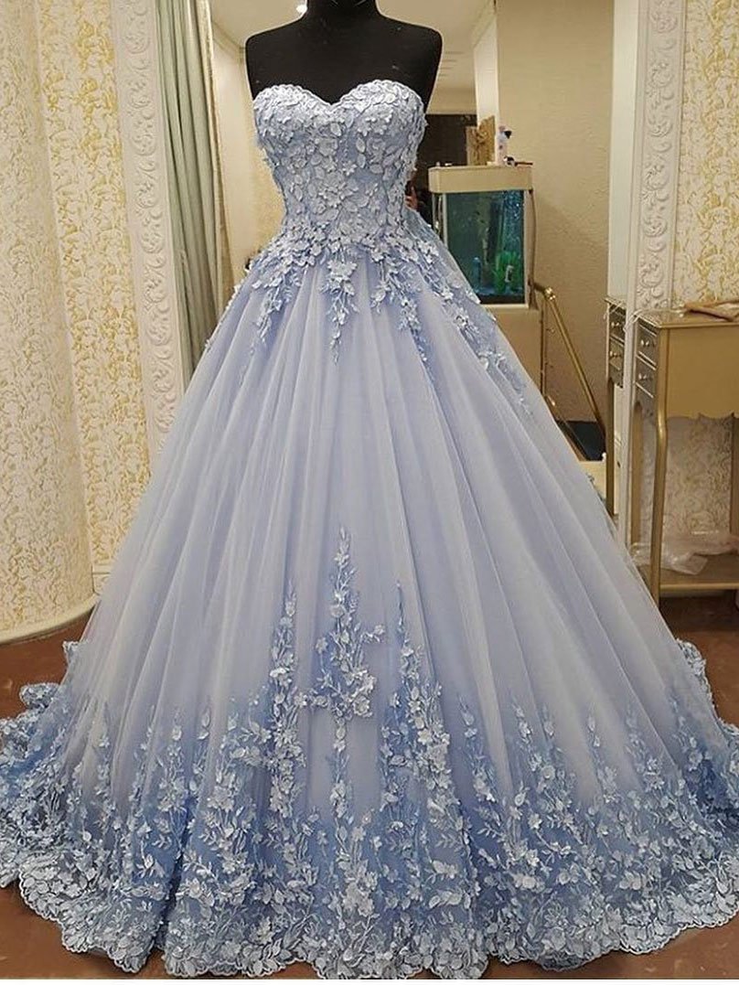 Elegant Tulle Evening Dress, Sexy Ball Gown Appliques Prom Dresses, Formal Evening Gown,pd 270