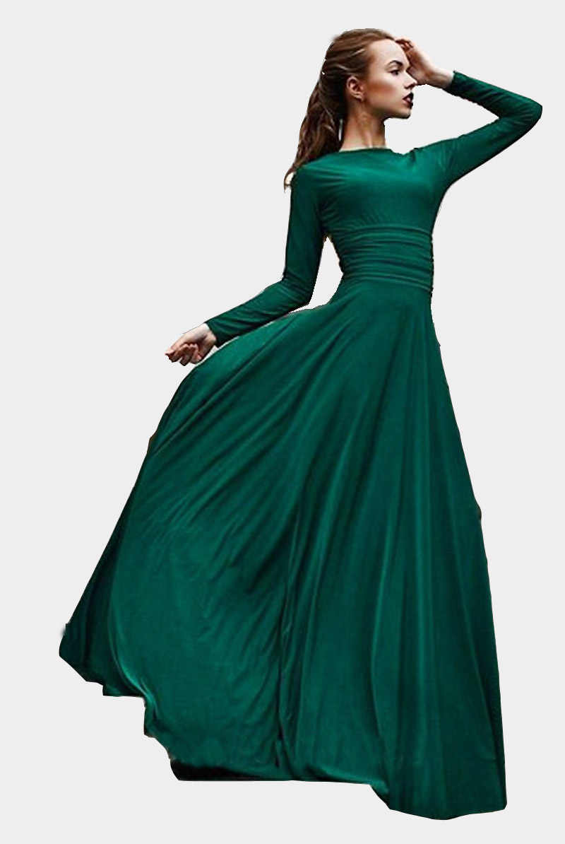 long green evening dress