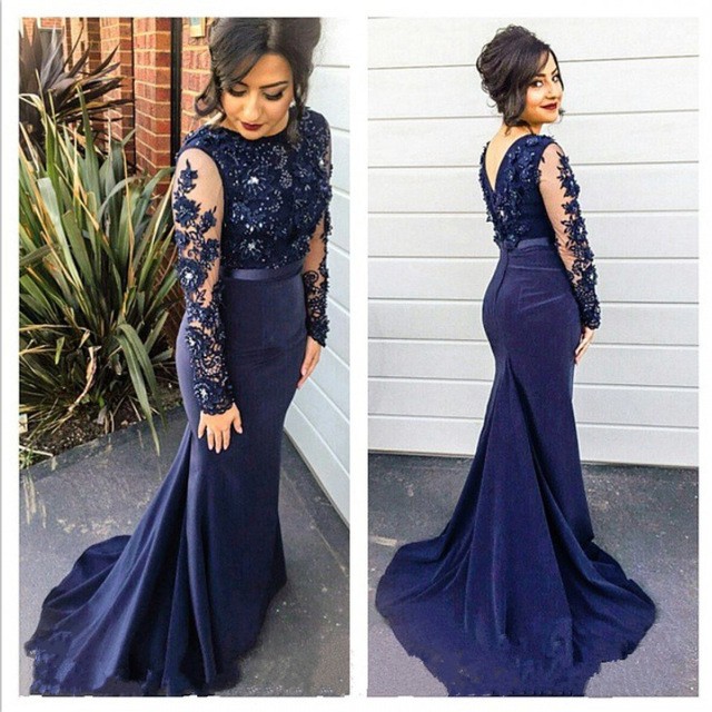 navy blue formal gown