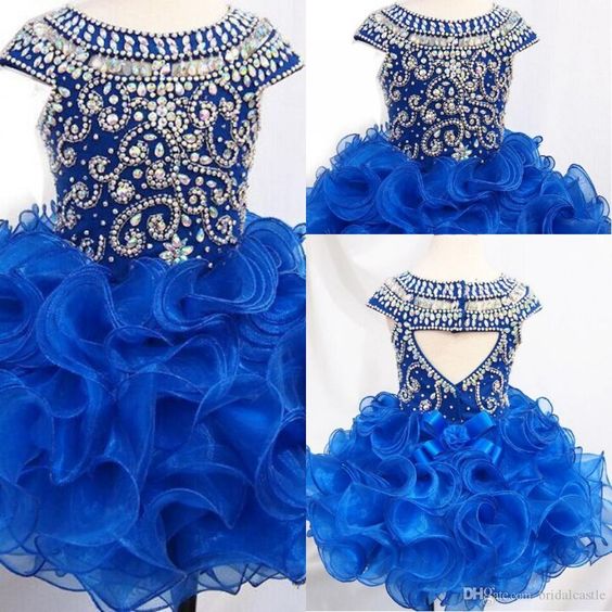 Cap Sleeves Royal Blue Flower Girl Dress Cut Out Back Ball Gown Pageant Dresses For Little Girls 2016 Formal Wedding Party Gowns,f367
