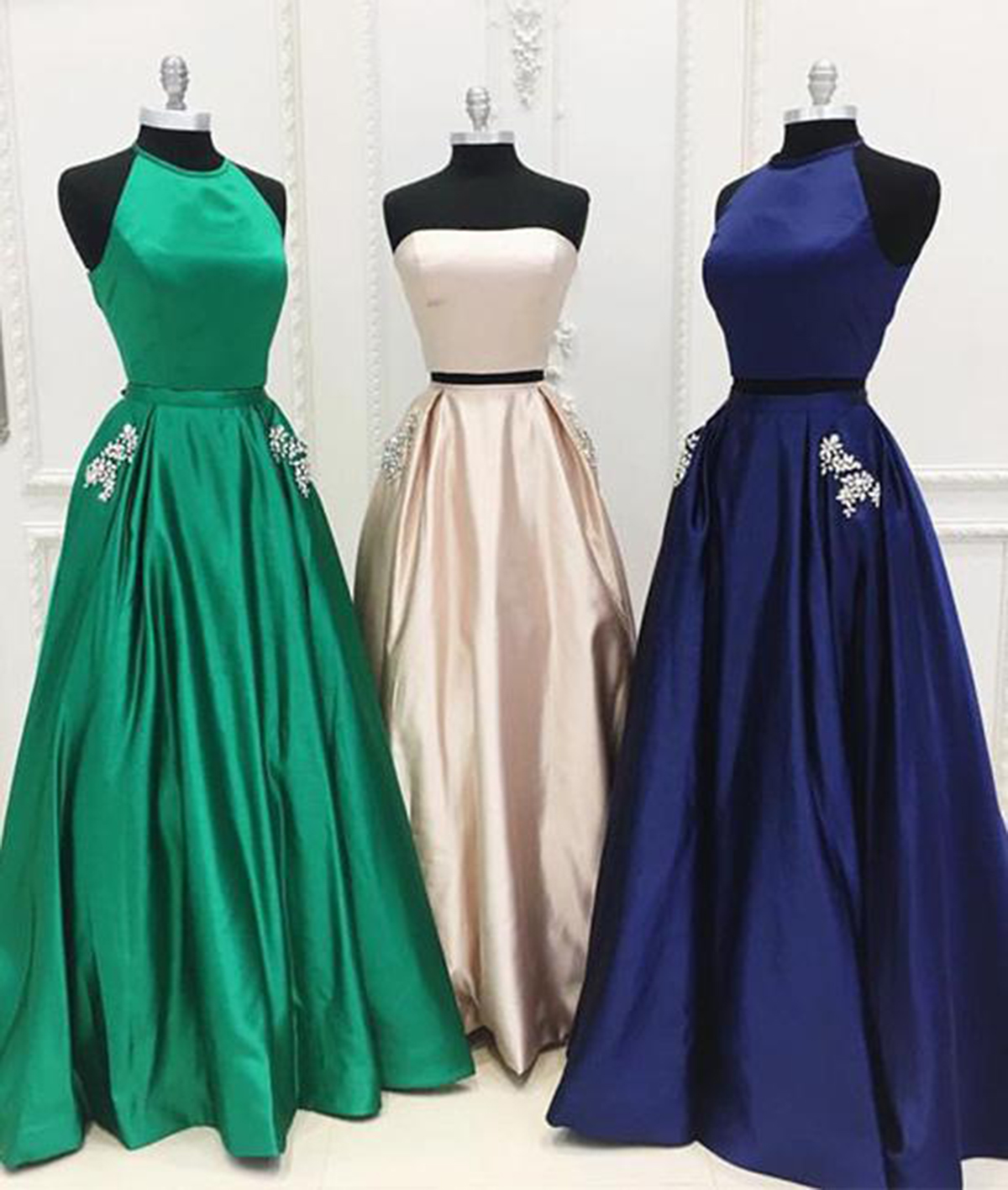 Colorful Two Pieces Long Sweet 16 Prom Dress With Beading,p516