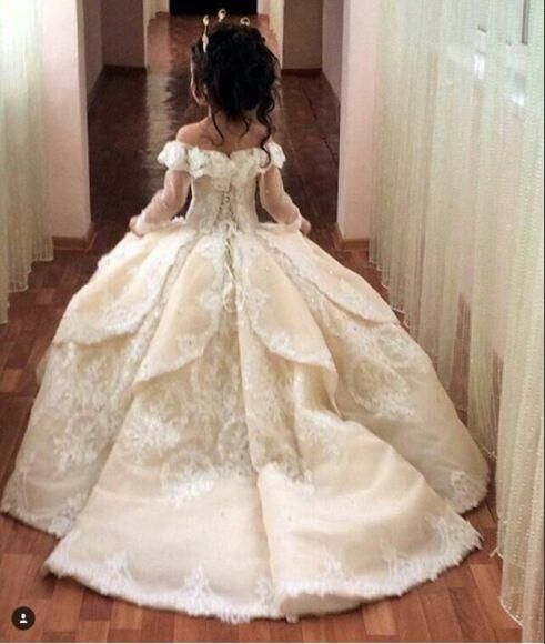 flower girl dress with train