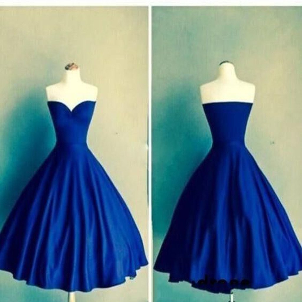 Royal Blue Ball Gown Sweetheart Simple Tight Homecoming Dresses,h1222