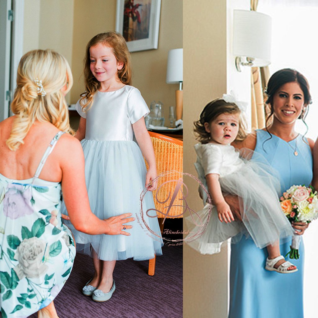 pale blue flower girl dresses