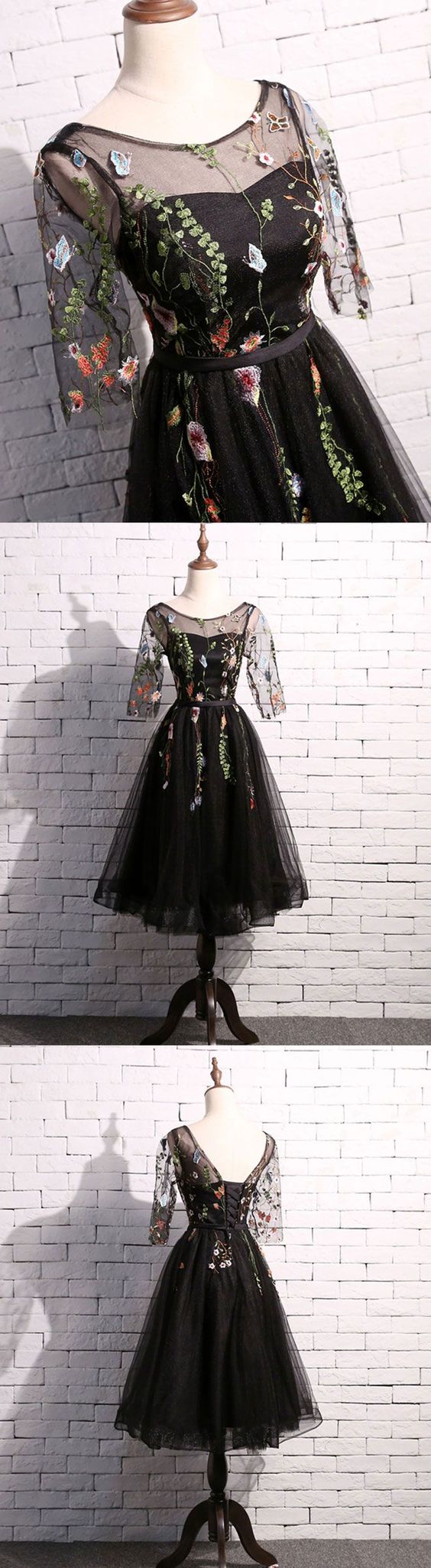 Cute Black Short Prom Dress, Black Homecoming Dress,h1391
