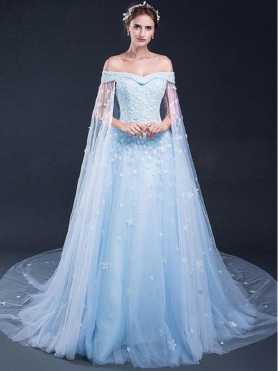 royal blue long gown design