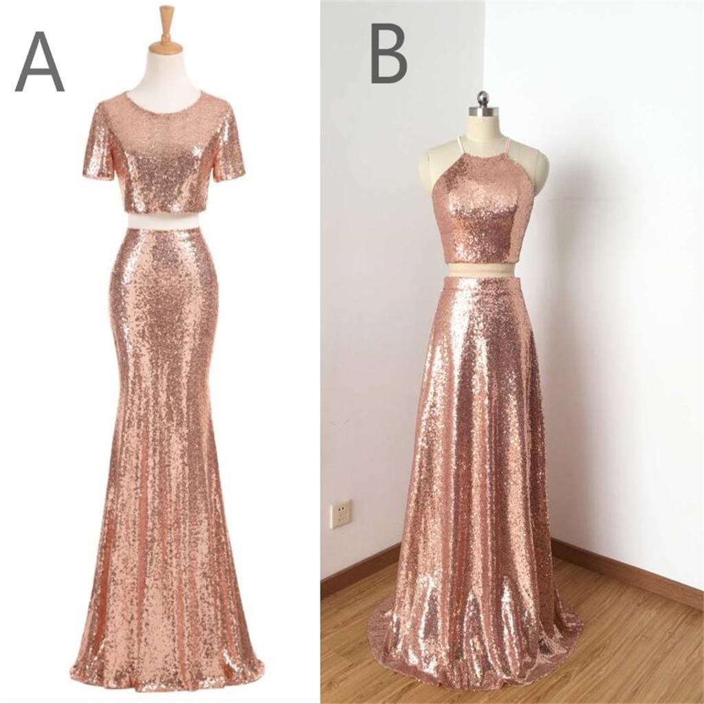 gold long dresses for bridesmaid