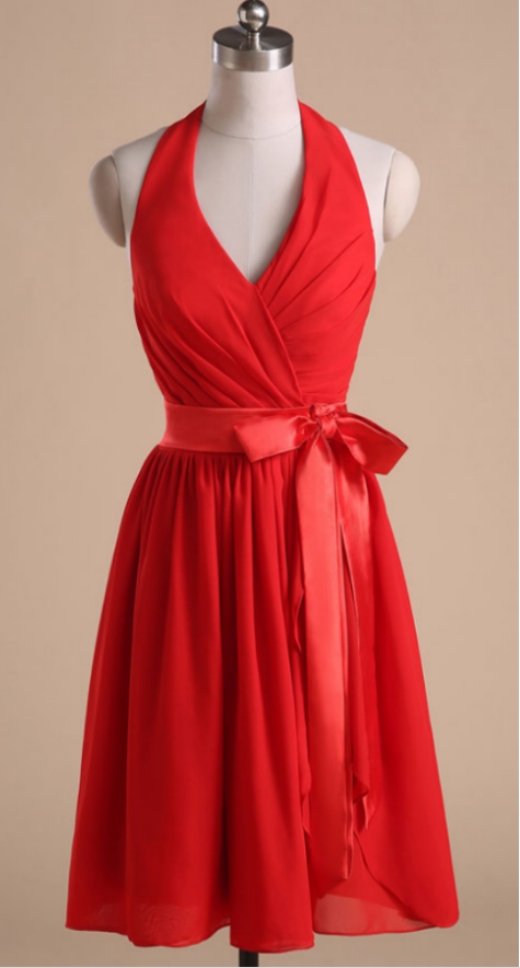 Red Cocktail Dress, Butterfly End, Ball Gown, Bridesmaid Dress,b2026