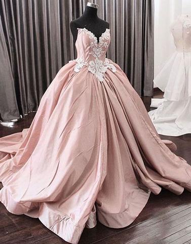2017 A-line Strapless Dusty Pink Long Prom Dress,p2062