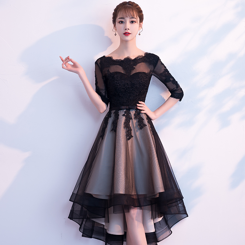 Pretty Lace Short Prom Dresses,a-line Black Lace Homecoming Dress,hl2216