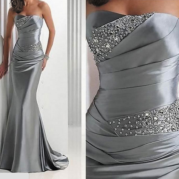formal silver dresses cheap