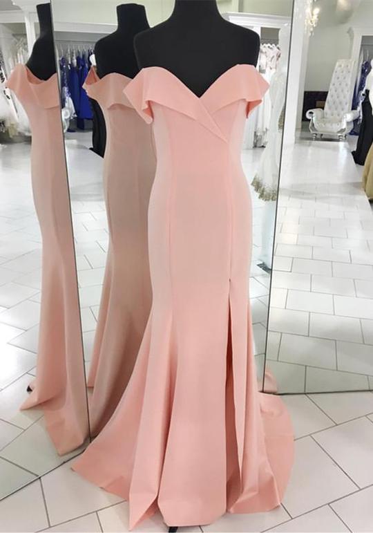 Blush Pink Sweetheart Sleeveless Prom Dresses,mermaid Evening Dresses,p2499