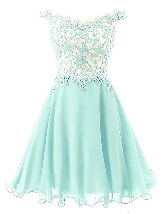 Off-shoulder Applique Mint Green Homecoming Dress With Embellishment,h2797