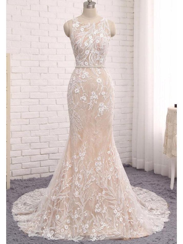 Vintage Lace Wedding Dresses Plus Size Mermaid Wedding Dress ,w3944