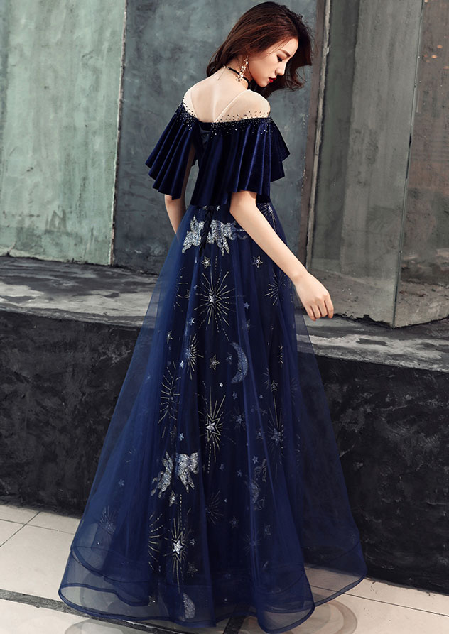 long evening Dress,mermaid Prom Dress,navy blue prom dress,elegant pro –  luladress