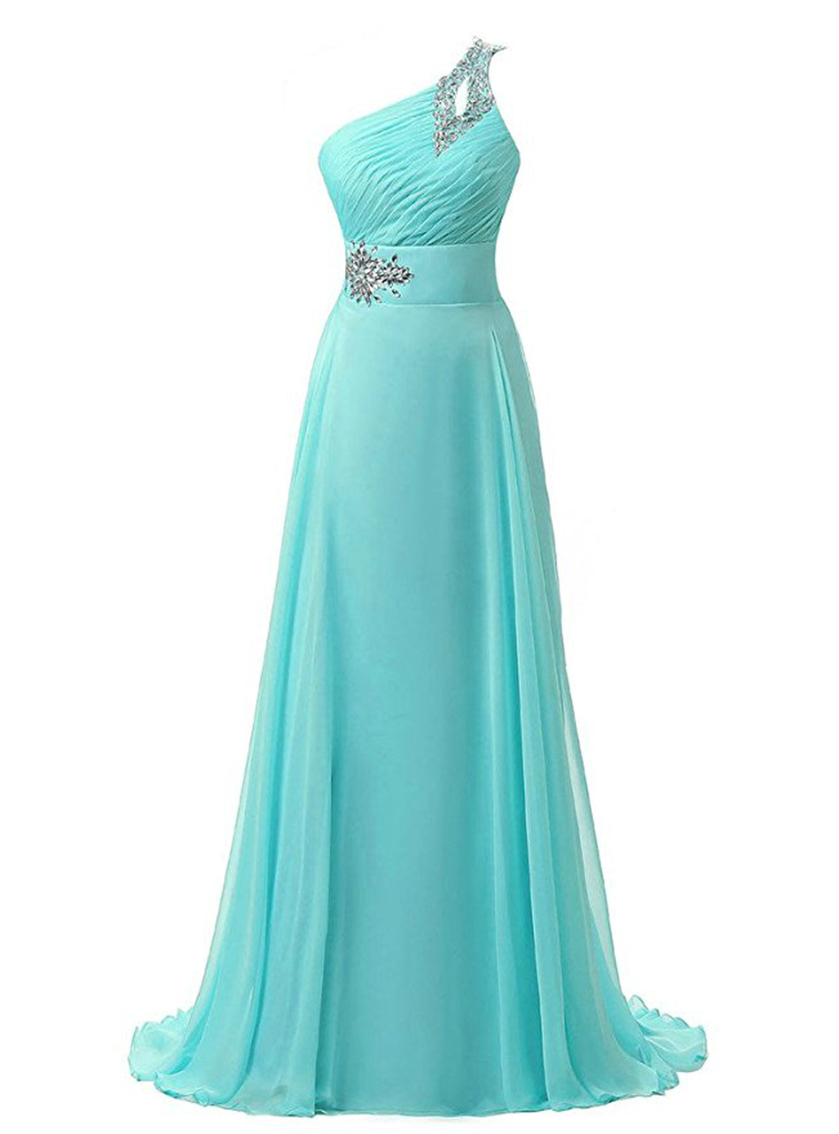 Simple One Shoulder A-line Chiffon Bridesmaid Dress, FC4923