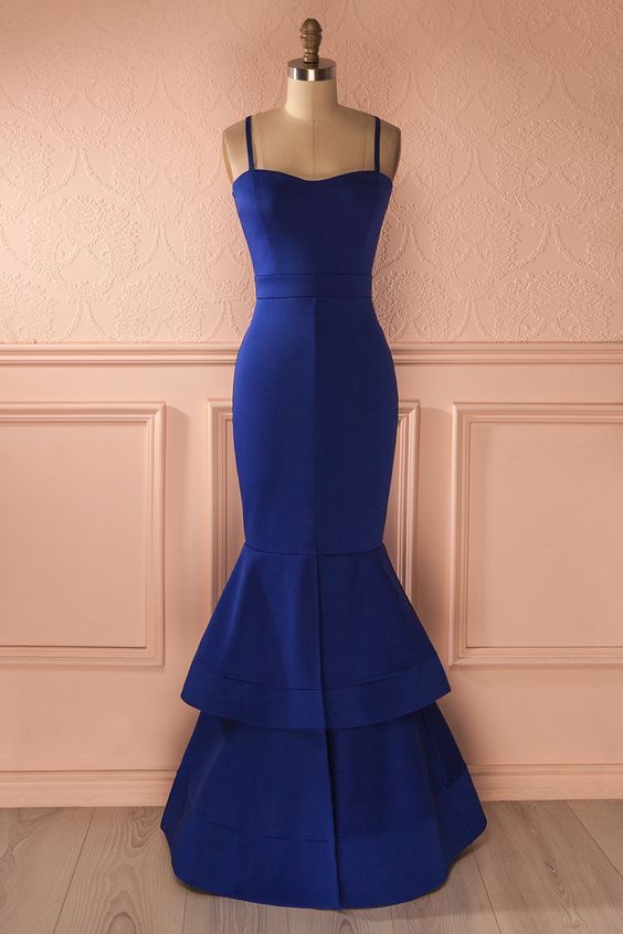 Spaghetti Prom Dress,royal Blue Prom Dress,mermaid Prom Dress,fashion Prom Dress,sexy Party Dress,p4148