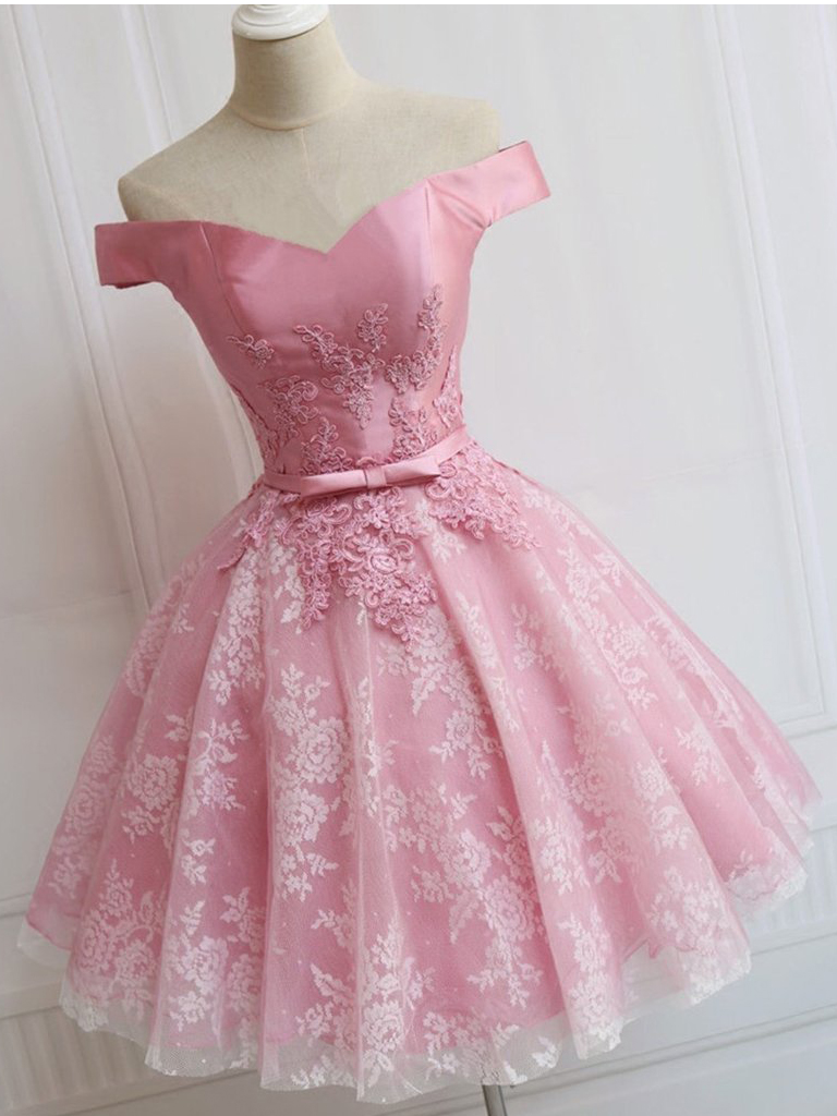 Elegant Prom Dress, Short Prom Dress, Appliques Homecoming Dress, Cute Prom Gowns,h3324