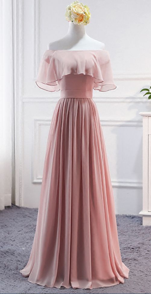 Pink, Long ,chiffon, Wedding, Party Dresses, Cute ,formal Dress, Chiffon, Long Gowns, Prom Dresses ,evening Dresses,b3379