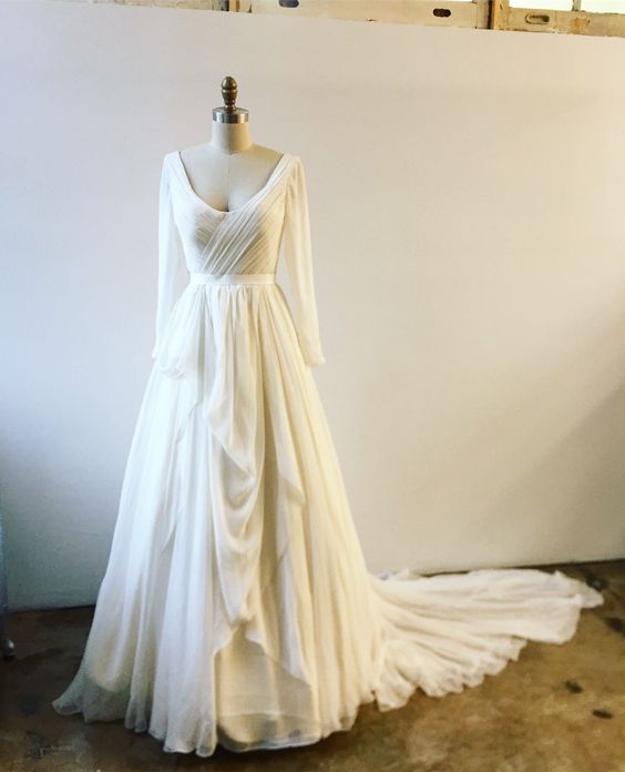 P3409 White Prom Dress,long Sleeve Prom Dress,fashion Prom Dress,sexy Party Dress,custom Made Evening Dress
