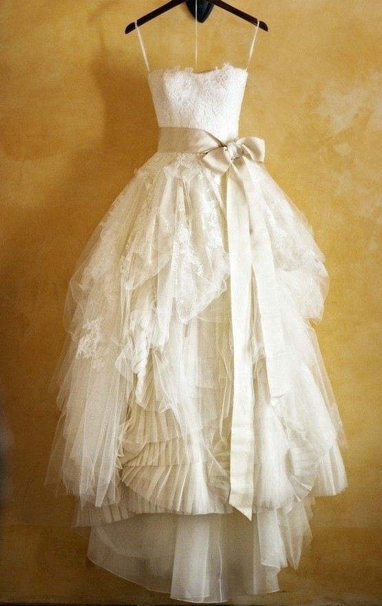 W3426 Handmade Lace Wedding Dresses With Sash, Wedding Gowns, Bridal Dresses, Bridal Gowns, Strapless Wedding Dress, Ball Gown Wedding Dress