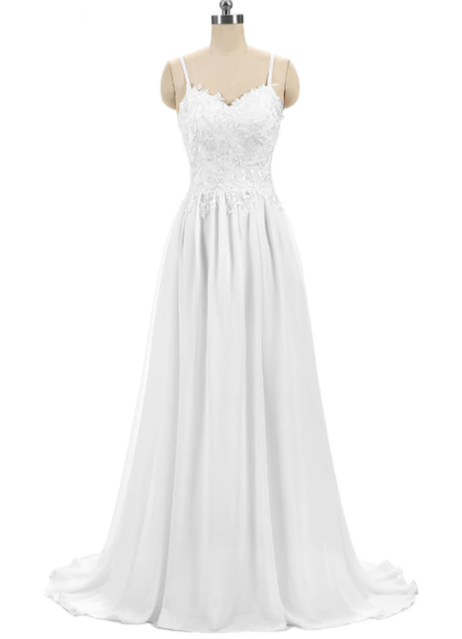 W3509 Bride Marry Dress White Chiffon Embroidery Wedding Dress