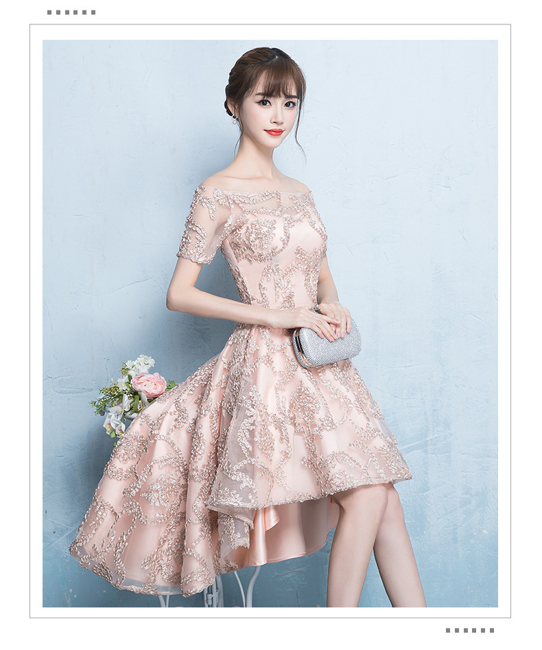 H3584 Bridesmaid Fairy Dress, Blushing Pink Party Dress, High Low Homcoming Dress,custom Made