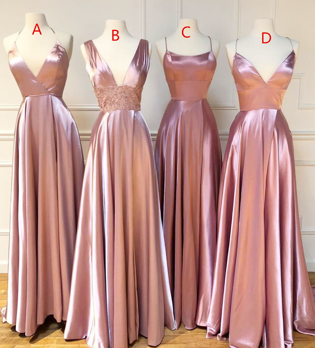 P3720 2022 Long Pink Bridesmaid Dresses For Wedding Party A Line Plus Size Women Dress Gowns