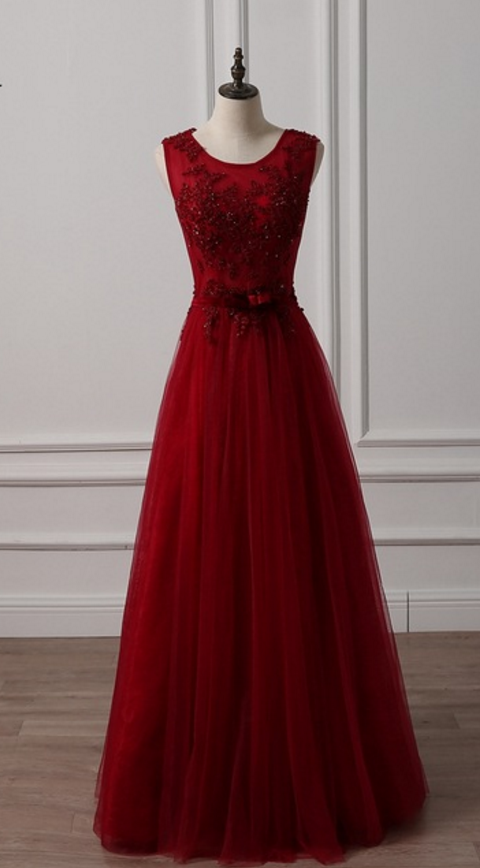 P3746 A Burgundy Evening Gown, A Dress Skirt, A Tuxedo, A Tight Evening Dress