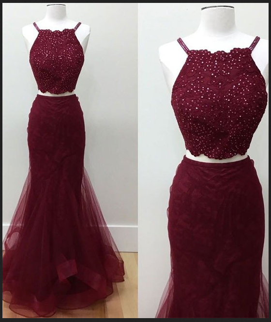 Two Pieces Prom Dresses,mermaid Prom Dresses,long Prom Dresses,backless Prom Dresses,evening Dresses,beaded Dress,women Dresses,party Dresses