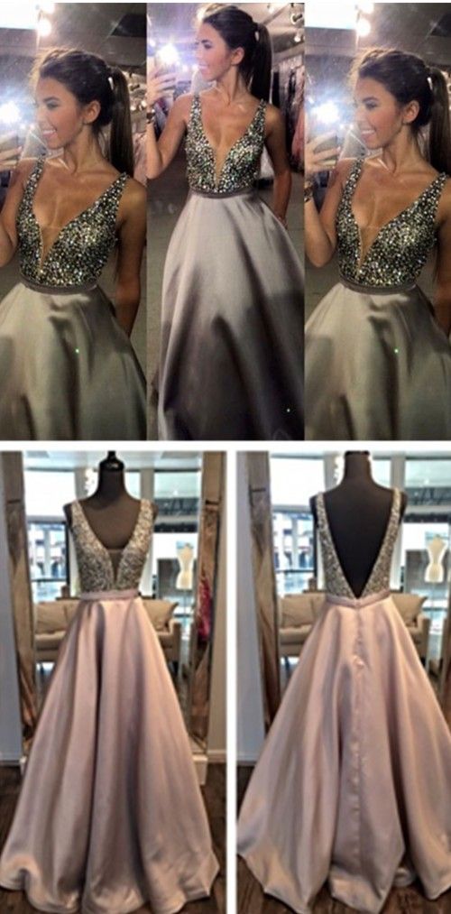 grey sequin prom dress
