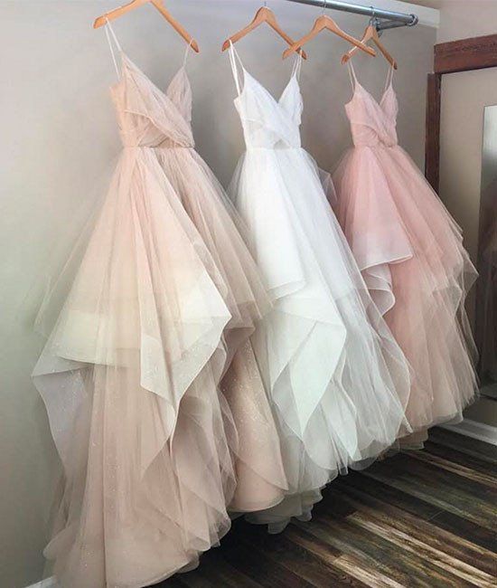 Sexy Prom Dress, Spaghetti Straps Prom Dress,tulle Prom Dresses,backless Evening Dress,elegant Prom Dress