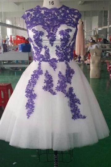 Purple And White A-line Homecoming Dresses,homecoming Dresses,cute Dresses,simple Homecoming Dresses