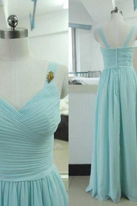 Classy Elegant Long Chiffon Prom Dresses,charming Party Gowns,handmade Evening Gowns