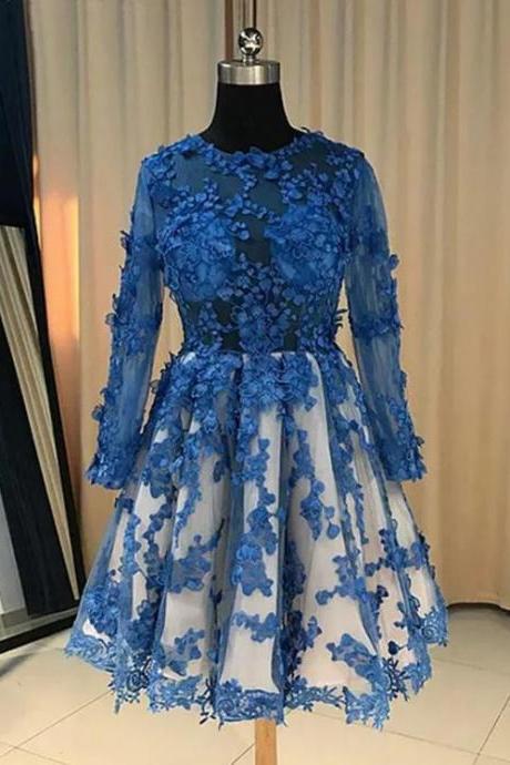 Prom Dresses With Sleeves, A-line Prom Dresses, Short Prom Dresses,h1860