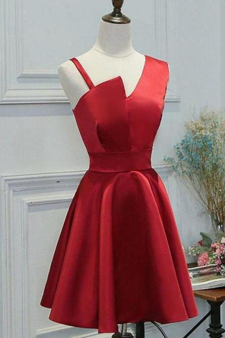 Elegant A Line Short Prom Dresses,simple Satin Homecoming Dress,red Homecoming Dresses,short Homecoming Dress,homecoming Dresses,h1925