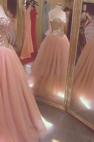 Quinceanera Dresses, Sparkly Sequined Quinceanera Dresses, Long Prom Dresses Ball Gown, Rose Gold Prom Dresses, Formal Sweet 16 Dress, Sweet 15 Dresses, Puffy Tulle Prom Dress Sequined, Pageant Dress, Sweetheart Prom Dresses, Custom Made,P1982