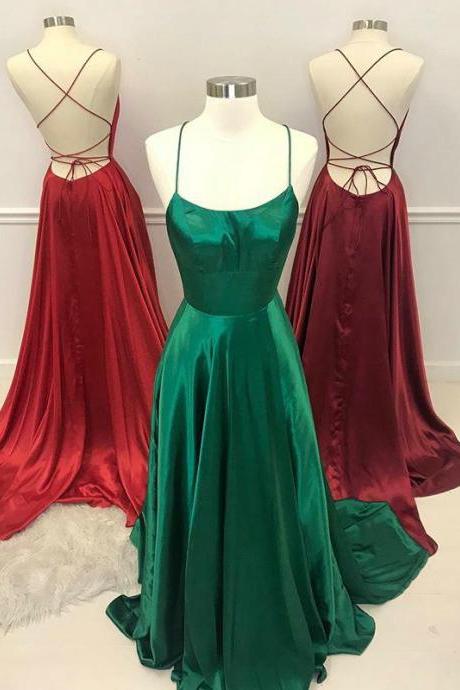 Real Photos Green Prom Dresses With Criss-cross Straps Sexy Slit Evening Party Gowns 2018 Long,p2231