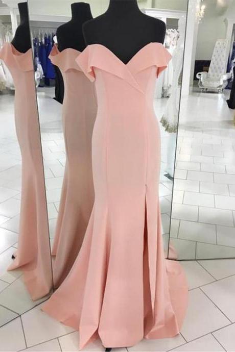 Blush Pink Sweetheart Sleeveless Prom Dresses,mermaid Evening Dresses,p2499