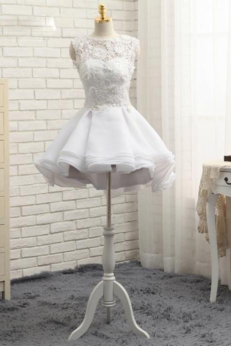 2017 Short Wedding Dresses A-line Short Mini Appliques Chiffon Lace Vintage,h2818