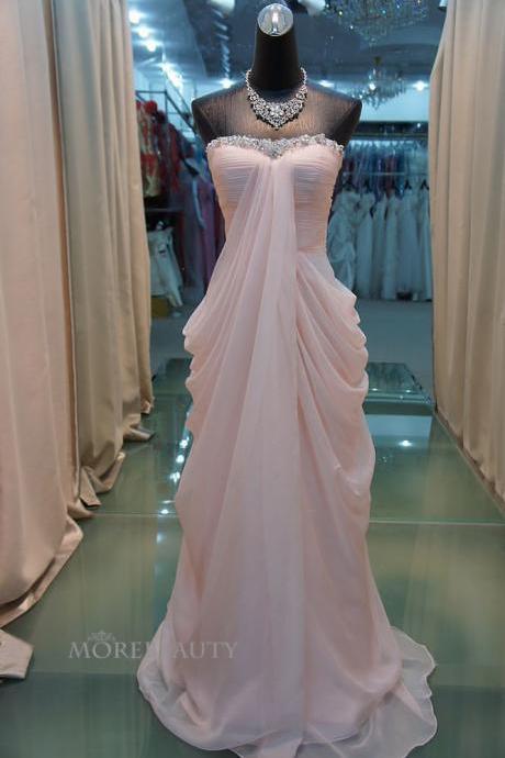 Charming Prom Dress,chiffon Prom Dress,a-line Prom Dress,beading Prom Dress,strapless Prom Dress,p2894