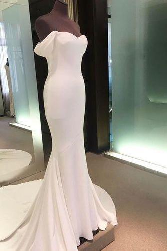 White Prom Dresses,mermaid Prom Dress,white Prom Gown,chiffon Prom Gowns,elegant Evening Dress,modest Evening Gowns,sexy Party Gowns,p3674
