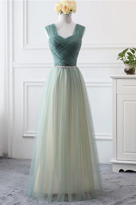 Simple Sweetheart A Line Open Back Tulle Floor Length Prom Dress,p3803