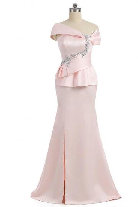 Amazing Pink 2017 Mother Of The Bride Dresses Mermaid V-neck Cap Sleeves,p3836