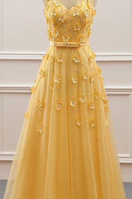 Gorgeous Tulle Jewel Neckline A-Line Prom Dress With Beading,P3858