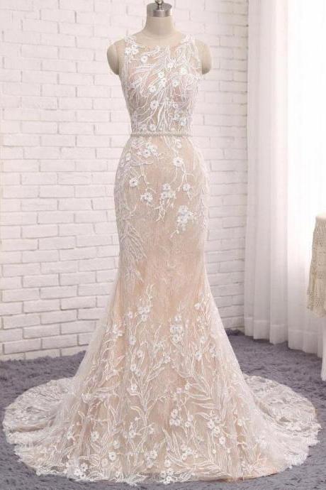 Vintage Lace Wedding Dresses Plus Size Cheap Mermaid Wedding Dress ,W3944