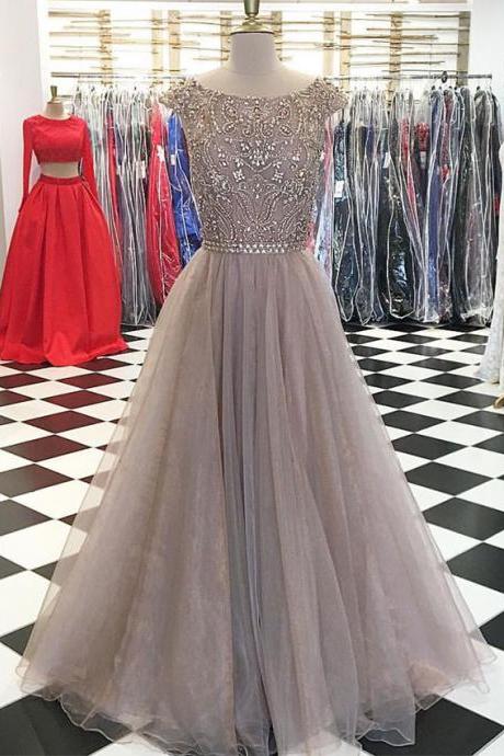 Elegant Prom Dress,charming Prom Dresses,long Evening Dress,beaded Crystal Prom Dress,p3335