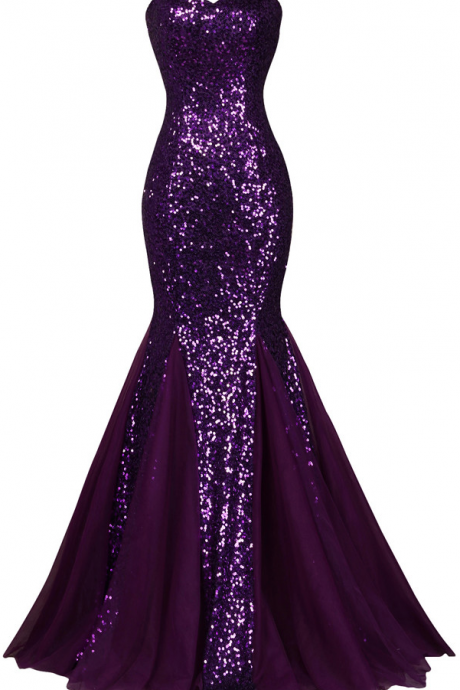 Sequin Long Sparkly Dark Salmon Purple Evening Dress Elegant Formal Dresses Mermaid Evening Gowns High Quality,p3346